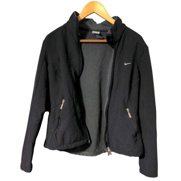 Nike Women's Softshell Fleece Lined Jacket Full Zip Black Large G - Picture 2 of 15